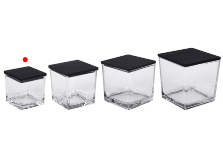 Staklena ukrasna četvrtasta tegla 130 ml 60x60x60 mm sa drvenim zatvaračem za sveće-grupa_slika