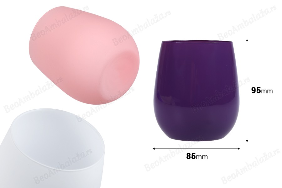 Staklena tegla (čaša) 350mL u raznim bojama - bez zatvarača-dimenzije_slike