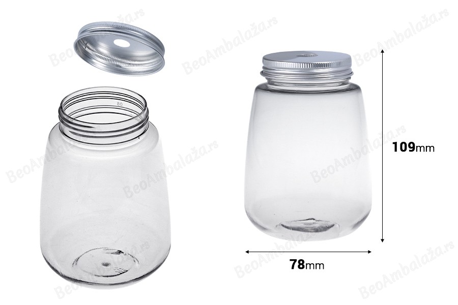 Providna plastična (PET) ambalaža 350 mL sa aluminijumskim zatvaračem (sa rupom za slamčicu) - 6 kom-dimenzije_slike
