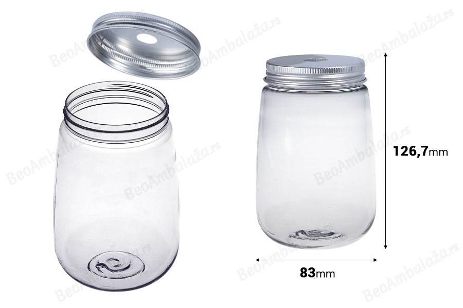 Providna plastična (PET) ambalaža 500 mL sa aluminijumskim zatvaračem (sa rupom za slamčicu) - 6 kom-dimenzije_slike