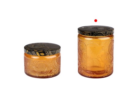 Staklena cilindrična teglica sa reljefom 230mL i aluminijumskim zatvaračem-3