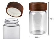 Staklena cilindrična teglica 220mL sa drvenim zatvaračem Staklena cilindrična teglica 220mL sa drvenim zatvaračem