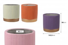 Dekorativna posuda od cementa 103,5x98 mm - 4 kom (miks boja)