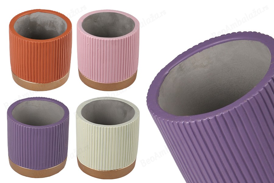 Dekorativna posuda od cementa 103,5x98 mm - 4 kom (miks boja)-slika_proizvoda