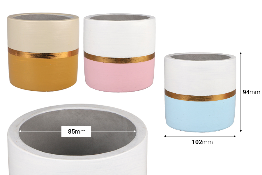 Dekorativna posuda od cementa 102x94 mm - 6 kom (miks boja) Dekorativna posuda od cementa 102x94 mm - 6 kom (miks boja)