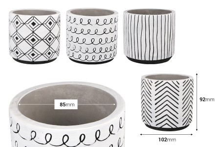 Dekorativna posuda od cementa 102x92 mm u više dizajna - 4 kom-2
