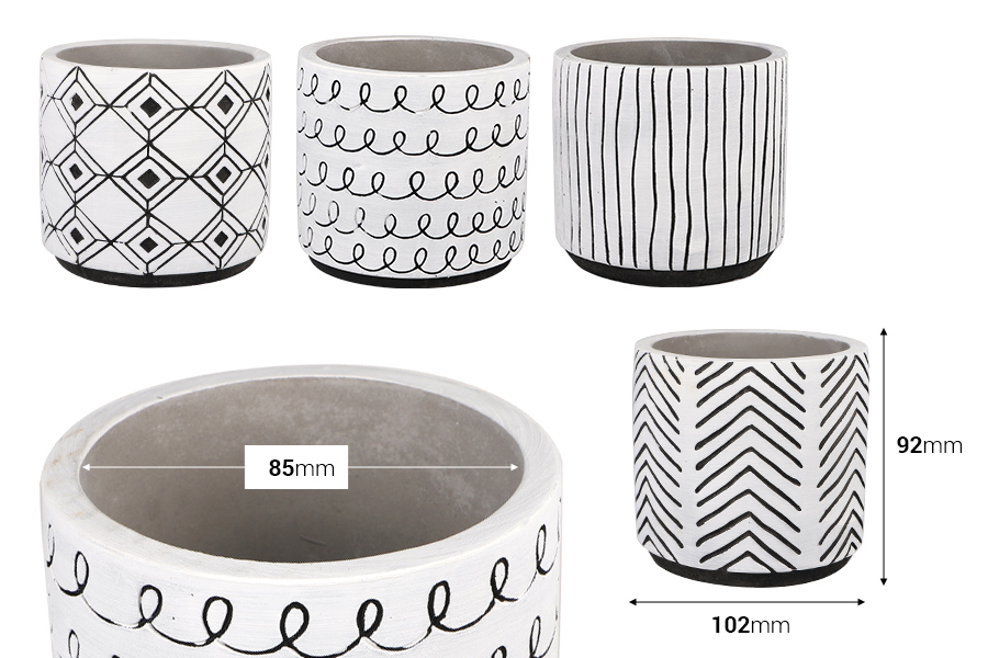 Dekorativna posuda od cementa 102x92 mm u više dizajna - 4 kom Dekorativna posuda od cementa 102x92 mm u više dizajna - 4 kom