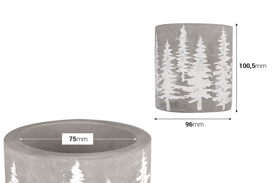 Dekorativna Božićna posuda od cementa 100,5x96 mm - 6 kom