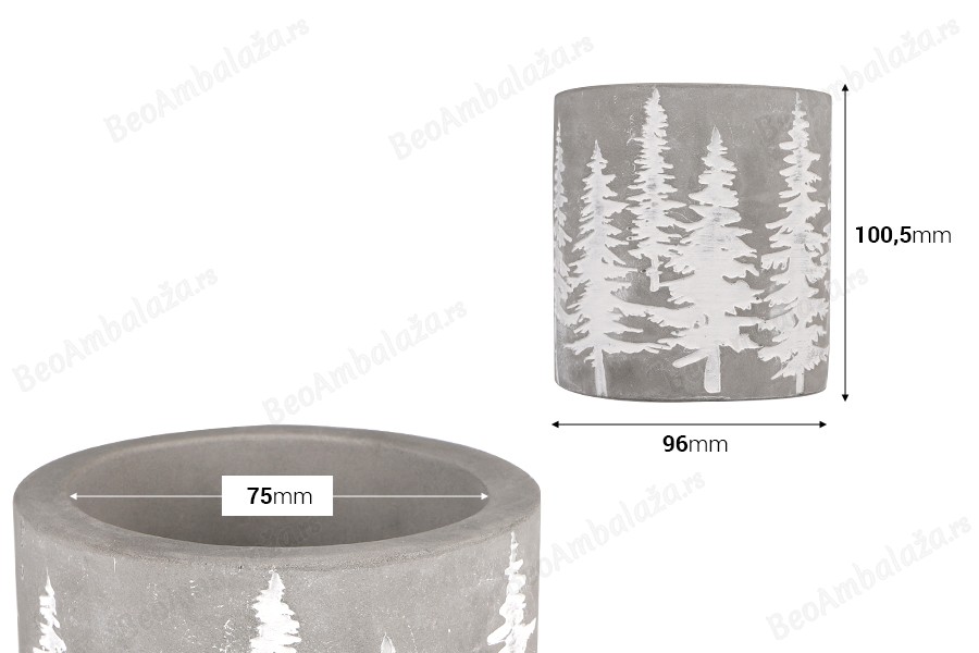 Dekorativna Božićna posuda od cementa 100,5x96 mm - 6 kom-dimenzije_slike