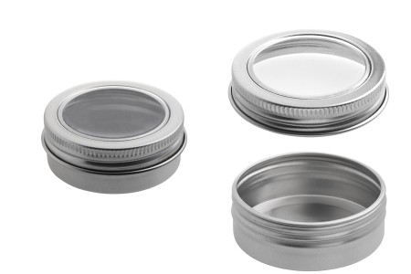 Aluminijumska kutijica 30mL sa prozorom na poklopcu - 12 kom-slika_proizvoda