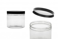 Plastična PET kutija 550mL za soli za kupanje, sa crnim zatvaračem