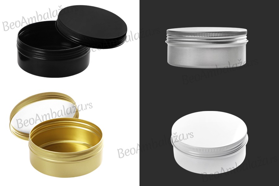 Aluminijumska kutijica 250mL sa unutrašnjom zaptivkom i zatvaračem u više boja - 12 kom