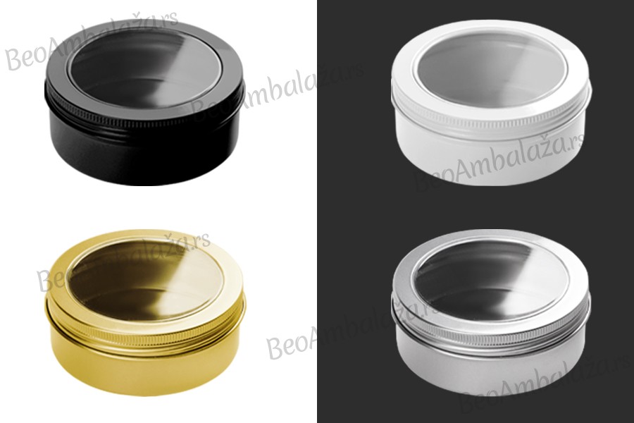 Aluminijumska kutija 200mL sa prozorom na poklopcu - 12 kom