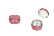 Aluminijumska kutija za kreme 15mL u roze boji, sa poklopcem sa zaptivkom - 12 kom