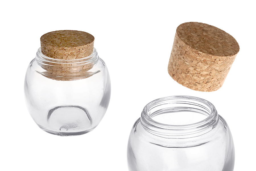 Okrugla staklena tegla 120mL sa plutanim čepom Okrugla staklena tegla 120mL sa plutanim čepom