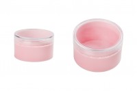 Akrilna roze kutijica 50mL, sa providnim zatvaračem - 12 kom