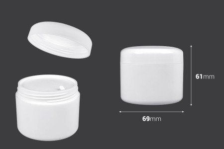 Plastična bela kutijica 100mL sa duplim dnom i plastičnim međupoklopcem - 12 kom-grupa_slika