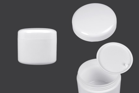 Plastična bela kutijica 100mL sa duplim dnom i plastičnim međupoklopcem - 12 kom-slika_proizvoda