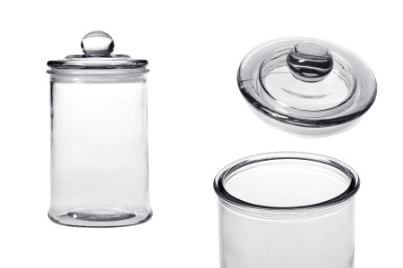 Staklena okrugla tegla 700mL, sa staklenim poklopcem i hermetičkim zatvaranjem-1