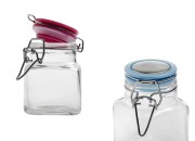 Staklena kockasta teglica 100mL sa hermetičkim zatvaranjem (žicom i gumicom na poklopcu) Staklena kockasta teglica 100mL sa hermetičkim zatvaranjem (žicom i gumicom na poklopcu)
