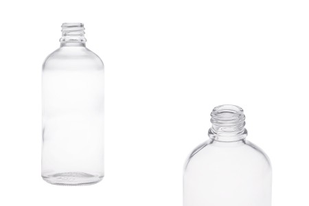 Providna staklena bočica za etarska ulja 100mL, sa grlom PP18 - bez zatvarača-1