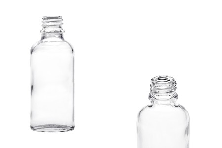 Providna staklena bočica za etarska ulja 50mL, sa grlom PP18 - bez zatvarača-1