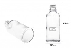 Providna staklena bočica za etarska ulja 50mL, sa grlom PP18 - bez zatvarača