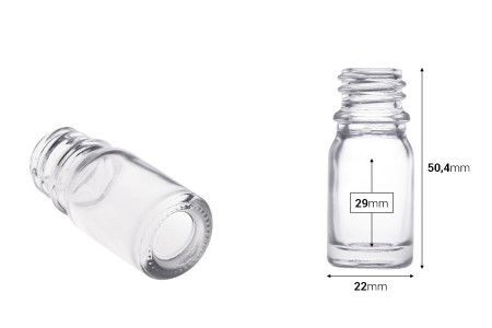 Providna staklena bočica za etarska ulja 5mL, sa grlom PP18 - bez zatvarača-2
