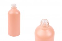 Staklena MAT roze bočica za etarska ulja 100mL, sa grlom PP18