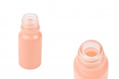 Staklena MAT roze bočica za etarska ulja 10mL, sa grlom PP18