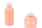 Staklena MAT roze bočica za etarska ulja 30mL, sa grlom PP18