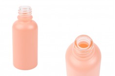 Staklena MAT roze bočica za etarska ulja 30mL, sa grlom PP18