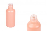 Staklena MAT roze bočica za etarska ulja 50mL, sa grlom PP18