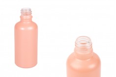 Staklena MAT roze bočica za etarska ulja 50mL, sa grlom PP18