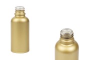 Staklena MAT zlatna bočica za etarska ulja 30mL, sa grlom PP18