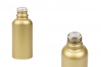 Staklena MAT zlatna bočica za etarska ulja 30mL, sa grlom PP18