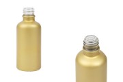 Staklena MAT zlatna bočica za etarska ulja 50mL, sa grlom PP18