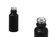 Staklena crna bočica od peskiranog stakla za etarska ulja 20mL, sa grlom PP18