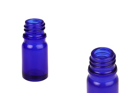 Plava staklena bočica za etarska ulja 5mL, sa grlom PP18 - bez zatvarača-1
