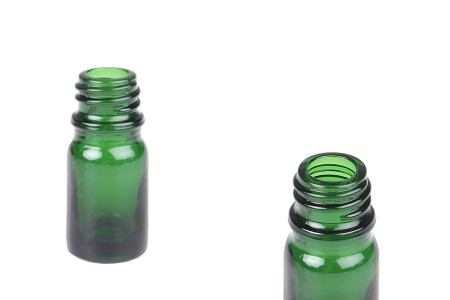 Zelena staklena bočica za etarska ulja 5mL, sa grlom PP18 - bez zatvarača-1