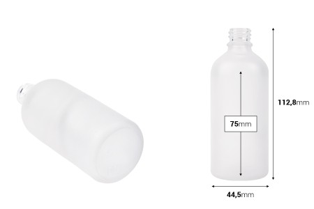 Providna staklena bočica od peskiranog stakla za etarska ulja 100mL, sa grlom PP18 - bez zatvarača-2