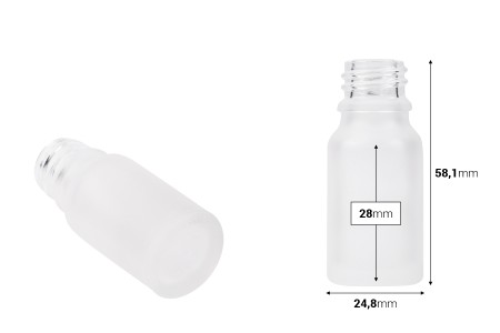 Providna staklena bočica od peskiranog stakla za etarska ulja 10mL, sa grlom PP18 - bez zatvarača-2