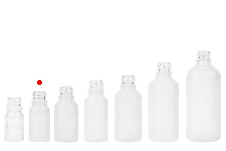 Providna staklena bočica od peskiranog stakla za etarska ulja 10mL, sa grlom PP18 - bez zatvarača-5