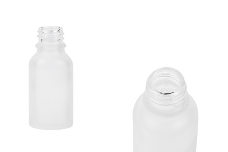 Providna staklena bočica od peskiranog stakla za etarska ulja 15mL, sa grlom PP18 - bez zatvarača-1
