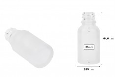 Providna staklena bočica od peskiranog stakla za etarska ulja 15mL, sa grlom PP18 - bez zatvarača