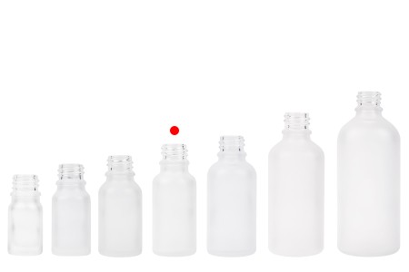 Providna staklena bočica od peskiranog stakla za etarska ulja 20mL, sa grlom PP18 - bez zatvarača-5