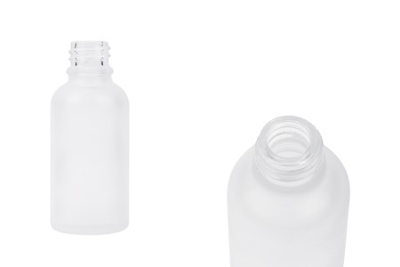 Providna staklena bočica od peskiranog stakla za etarska ulja 30mL, sa grlom PP18 - bez zatvarača-1
