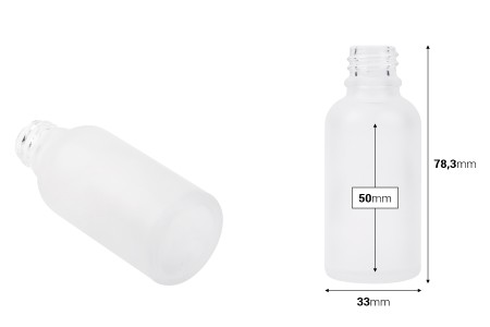 Providna staklena bočica od peskiranog stakla za etarska ulja 30mL, sa grlom PP18 - bez zatvarača-2