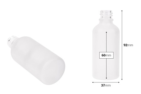 Providna staklena bočica od peskiranog stakla za etarska ulja 50mL, sa grlom PP18 - bez zatvarača-2