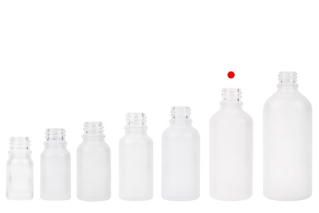 Providna staklena bočica od peskiranog stakla za etarska ulja 50mL, sa grlom PP18 - bez zatvarača-5